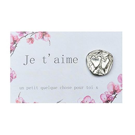 Les Etains de Jumilhac Porte-Bonheur Coeurs, Je T'Aime, Sur Petite Carte, Fabrication Artisanale Française, en Etain