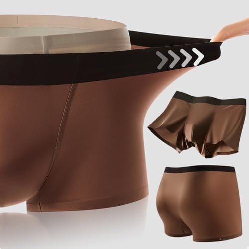 HUIQINGLI Elegant Silk Men's Ice Silk Underwear Men's Boxer Briefs, Seamless Comfortable Soft Satin Breathable Underwear4