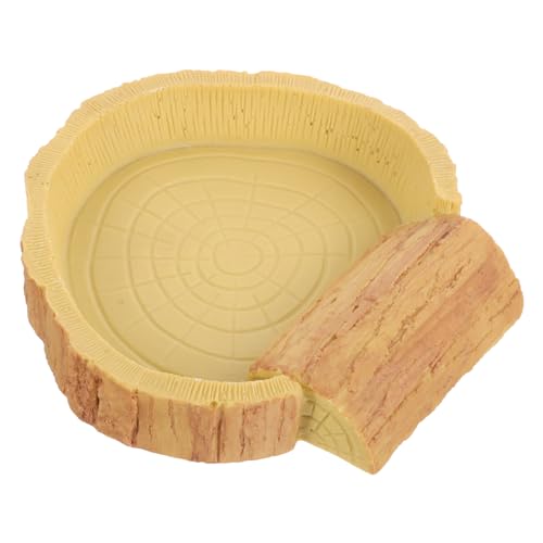 POPETPOP Reptile Food and Water Bowl Durable Resin Feeding Dish for Lizards Turtles Pets Non Spill Design for Terrarium Use for Reptile Water and Food Needs