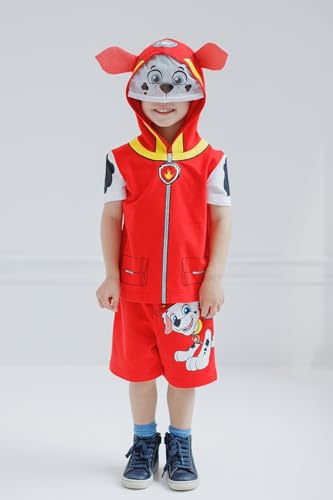 Image of Paw Patrol Chase Skye Rubble Marshall Cosplay T-Shirt and Bike Shorts French Terry Outfit Set Toddler to Big Kid