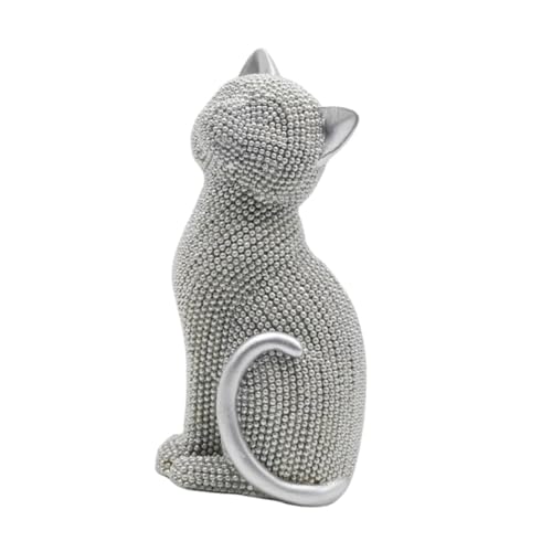 Figurine décorative chat en résine noire, l'art géométrique pour votre chambre