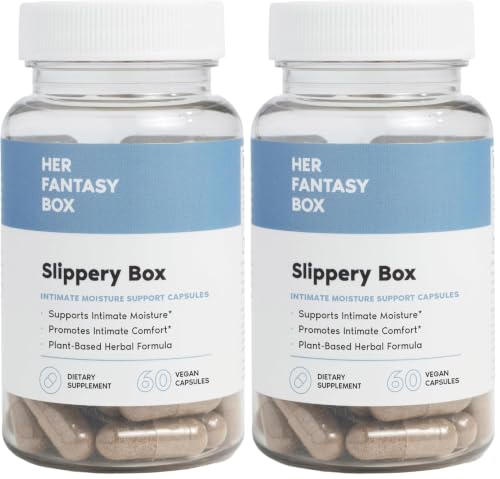 Image of Her Fantasy Box | Slippery Box | Fast-Acting Slippery Elm Capsules for Feminine Wellness & Intimate Moisture Support - 60 Vegan Capsules (Pack of 2)