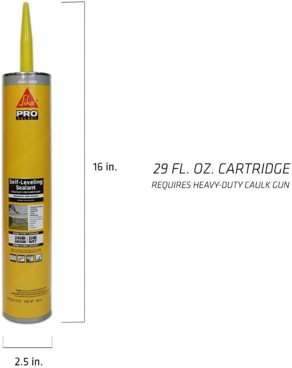 sikaflex self leveling sealant, gray, polyurethane with an accelerated curing capacity for sealing horizontal expansion joints in concrete, 29 fl. oz cartridge, 12 pack gray 29 fl. oz (pack of 12) sealant