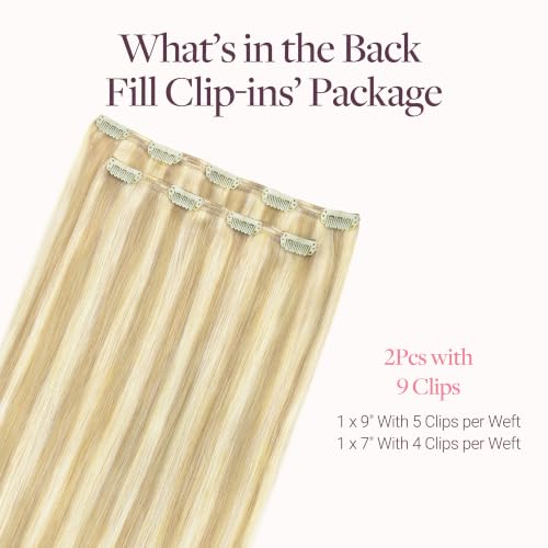Image of GOO GOO Clip in Hair Extensions Real Human Hair Back Fill Extension 2Pcs