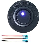 MAXWIN(マックスウィン) 埋め込み式 ライト付き ロッカスイッチ 改造車 DIY スイッチ ボタン 12V 24V コンパクト LED 超小型 汎用 青色 KP-SW01-B