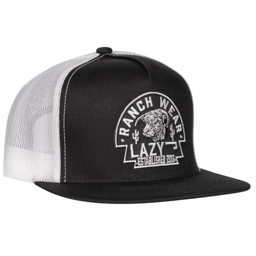 Lazy J Ranch Black & White Black Arrowhead Classic Five Panel Trucker Hat - Adjustable Unisex Country Hats Vintage Trucker Hat