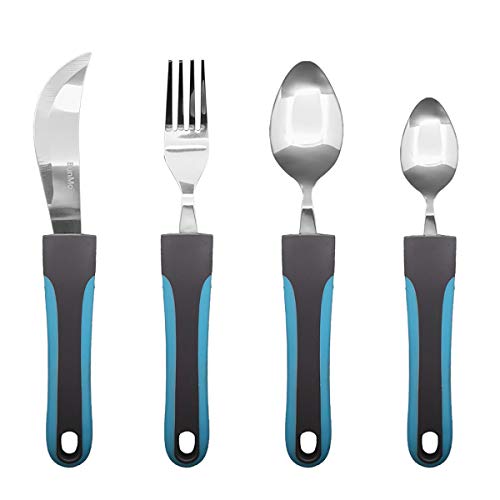 Utensils adaptáveis BUNMO – conjunto de talheres e garfos e colheres pesados para pessoas idosas, pe