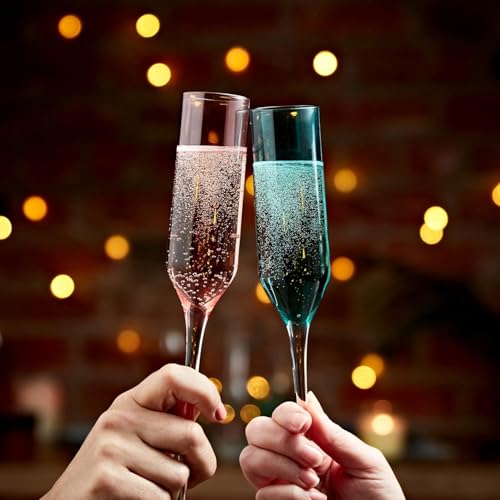 Verres à champagne festifs et colorés pour soirées et réceptions haut de gamme