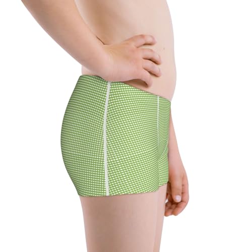 Boys' Cotton Boxer Brief Soft Underwear-Green Gingham2