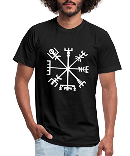 Vegvísir Viking Compass Men's Jersey T-Shirt, L, Black