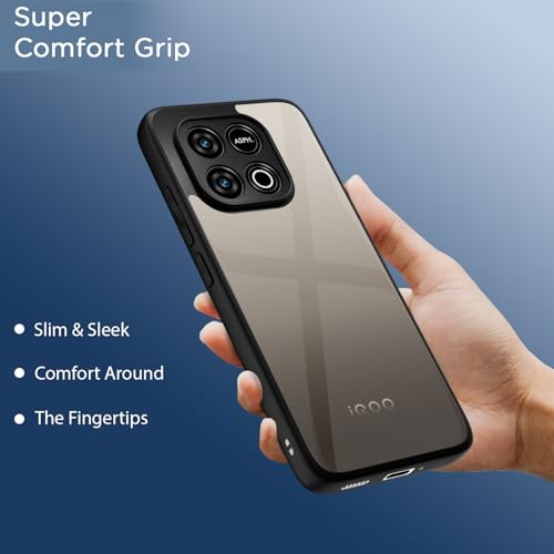 Image of Pikkme Back Cover Compatible with iQOO Neo 10 5G / Vivo Y300 GT 5G Shockproof Sleek Hybrid Armor Bumper Case(Black)