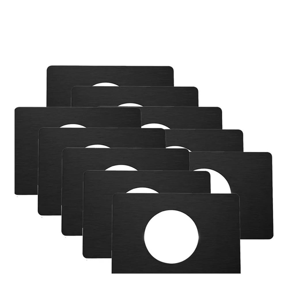 Gentryroo 10Pcs-Black Repair Doors Lock Plate Stainless Steel Fixed Hardware Reinforcement Installation