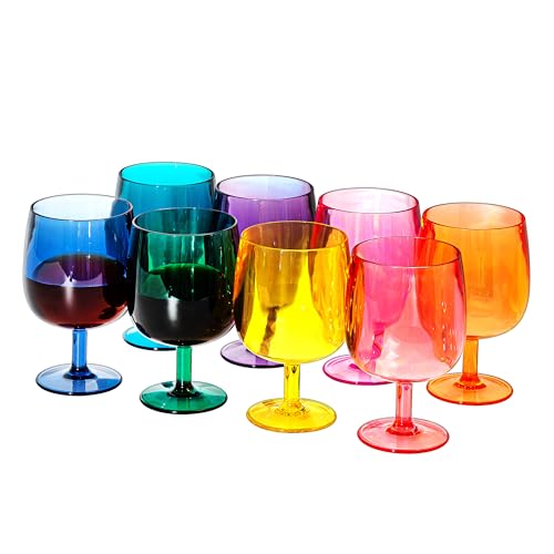 KX-WARE Classic Acrylic All-Purpose Wine Glasses, 12-ounce Plasti...