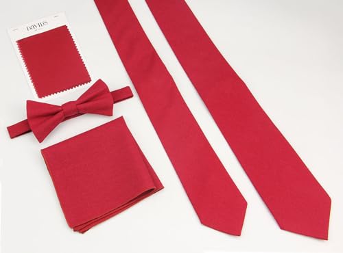Image of Mens Solid Linen Ties - Regular Width Pattern Necktie for Men