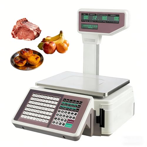 Báscula profesional para etiquetas, 30 kg con impresora