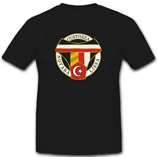 T-shirt Militaire Custozza Lissa Novara Insigne Italie du Nord Homme Grande Taille XXXL Noir