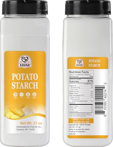 Image of 52USA Potato Starch, Potato Starch for Cooking 21oz(1.31 lb) | Gluten-Free, No Preservatives & Artificial Ingredients, Pure Potato Starch Ideal Thickener for Soups, Stews, Sauces, Gravies & Baking