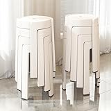 Stapelbarer Hocker aus Kunststoff, moderner Hocker mit rutschfestem Fußpolster, platzsparendes Design für Esszimmer, Wohnzimmer, Arbeitszimmer, Wohnung (4er Set)