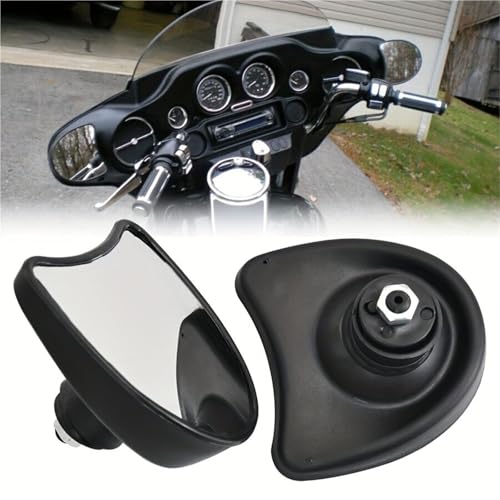 Rétroviseurs moto carénage noir anti vibration pour Harley Electra Glide