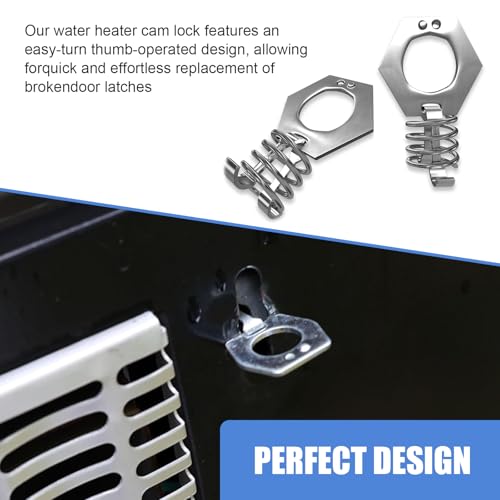 Image of 2 PCS RV Water Heater Latch Cam Lock, Stainless Steel Camper Water Heater Fastener, RV Water Heater Door Latch Assembly Replacement Parts, Universal for Rvs Camper (Silver)