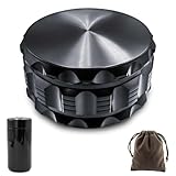 Generic Grinder Set-4 Inch Large Spice Grinder, Aluminum Mills, Black, JENO-4NB