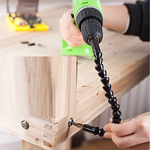 Flexible Soft Shaft Extension Drill, Flexible Extension Screwdriver Bit Holder, Easy Bendable Snake Driver Extender for Electrical Screwdriver or Hand Drill Multi-Angle Work (11.6 In)