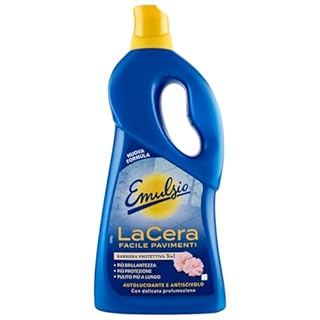 La Cera, Facile Pavimenti, Barriera Protettiva 3in1. Più Brillantezza, Più Protezione, Pulito Più a Lungo. Autolucidante e Antiscivolo 725ml (4 Flaconi) + Panno SOFT In Microfibra