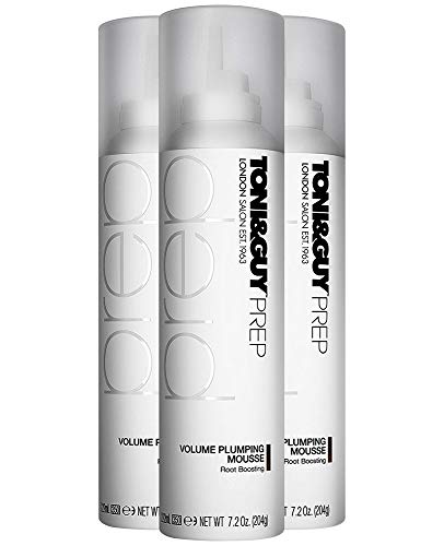 Toni & Guy Prep Hair Styling, Volume Plumping Mousse, 7.2 oz (Pack Of 3)