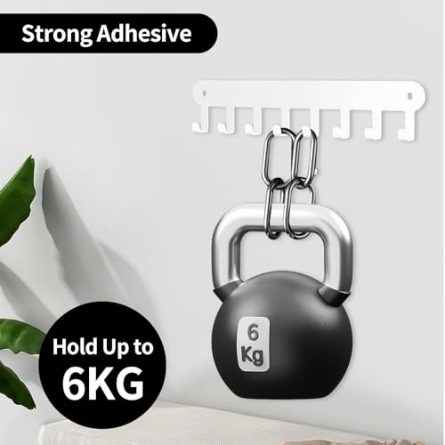 Suzurana KEY HOOKS FOR WALL WHITE 2 Pack Wall Mount Key Holder, Key Hanger Wall Mount With 8 Hooks thumb #4