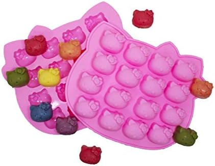 Cherion 16-cavity Cute Silicone Candy Chocolate Pastry Making Molds Cake Baking Mold for Making Homemade Cake, Candy, Chocolate, Gummy, Ice, Crayons, Jelly, and More(2 Sets)