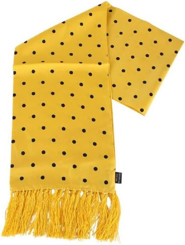 Knightsbridge Neckwear Mens Polka Dot Silk Scarf - Yellow/Navy