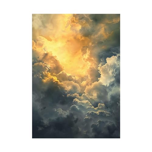 Poster mural impression sur toile nuages d'orage sans cadre pour salon 80x120cm