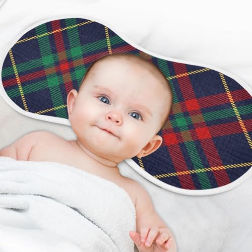 Baby Burp Cloths, Soft Absorbent Burping Cloths for Babies, Cotton Milk Spit Up Rags, Large Size for Newborns, Baby Boys and Girls (Christmas Plaid) 6