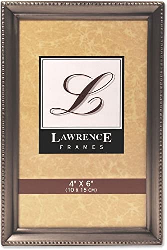 Lawrence Frames 11546, cadre photo en étain antique, 10 x 15 cm, bordure en perles