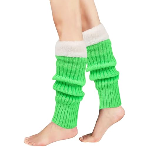 Image of Winter Leg Warmers for Women and Girls Warm Knitted Socks Knitted Wool Crochet Long Boot Socks New Year's Day Socks Christmas Socks