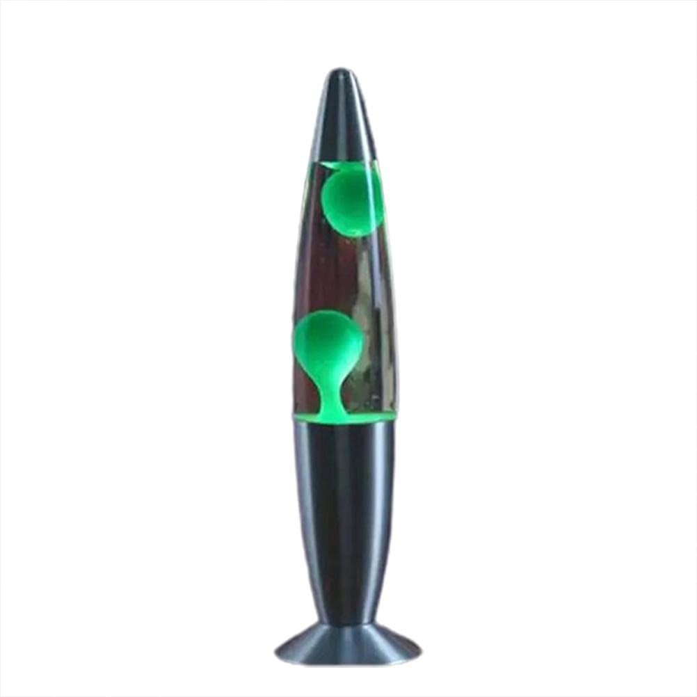 Dan&Dre Volcano Wax Lamp, Motion Lamp with Streamlined Design for Warm Light, Liquid Flowing, Aluminum Alloy and Tempered Glass, 25W (Green)