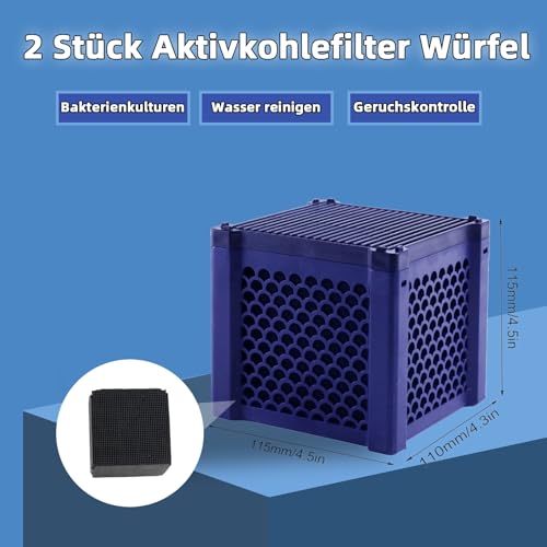 agctrler 2 Stück Clever Cube Aktivkohle Pferde, Aktivkohle Aquarium, Aktivkohlefilter Pferdetränke, Aktivkohlefilter Würfel Pferd, Pferde-Wassertrog Purifier Cube, für Vorratstank, Teiche, Aquarium