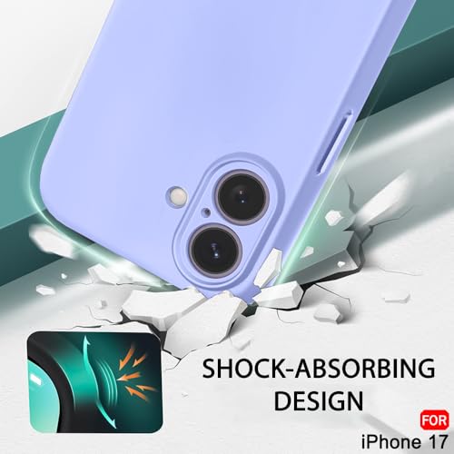 Image of TheGiftKart Liquid Silicone Back Cover Case for iPhone 17 | Soft Micro-Fibre Lining Inside | Camera & Screen Protection | Shockproof Back Cover Case for iPhone 17 (Silicone, Purple)