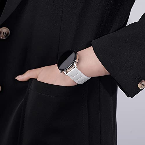 Nice Pies Ceramic Watch Band Universal Strap With Quick Release Pins Butterfly Buckle Deployment Clasp Bracelet (22Mm, A - White) #TOP7