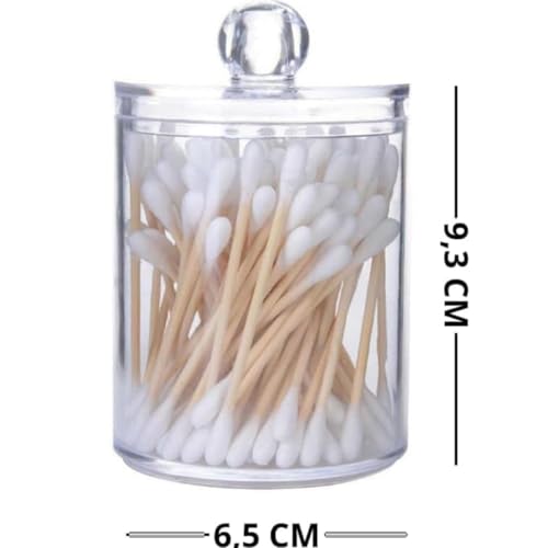 Kit 2 Organizadores Multiuso Acrílico Transparente Porta Algodão Cotonete Discos de Algodão Batom, D