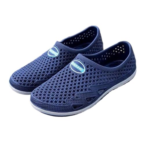 Sandalias de punta cerrada para hombre, zapatos de malla ligera y calzado de playa impermeable