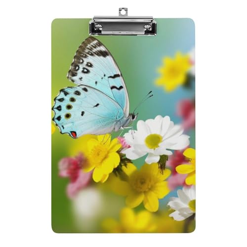 Porte-bloc papillon acrylique A4 31,8x21,6 cm pince transparente de bureau