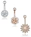 REVOLIA 3Pcs 14G Stainless Steel Belly Button Rings for Women Girls Navel Rings CZ Body Piercing