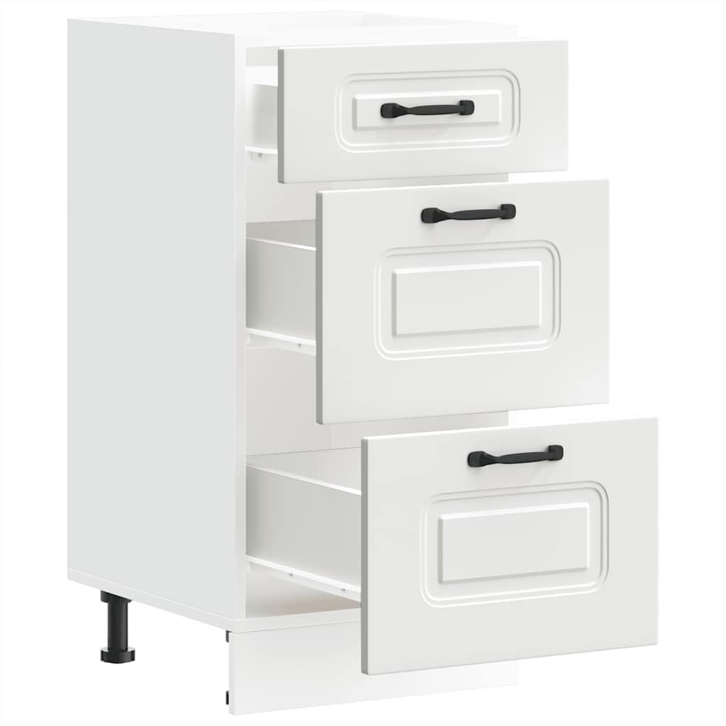 vidaXL Armoire de Cuisine Kalmar Blanc Bois d'ingénierie, Meuble d'évier, Meuble de Cuisine avec tiroir, Meuble de Cuisine à tiroir