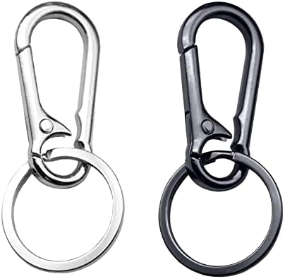 2 Pcs Zinc Keychain Clip Key Ring,Metal Carabiner Clips Keyring Keychains Chain Holder Organizer for Car And Keys Finder,Key Chains for Men Women(Single Ring)