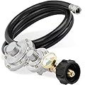 Aekops 2 Stage Propane Regulator with Hose and Gauge, 5FT Upgraded Two Stage Propane Regulator Hose for Generator, Fireplace, Turkey Fryer, LP Gas Grill, Heater, 3/8 Female Flare & QCC1 Inlet