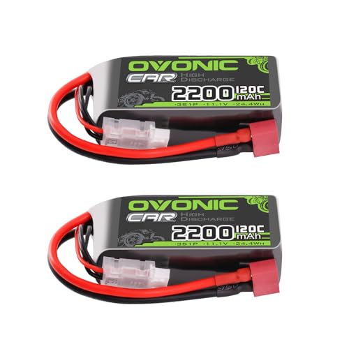 OVONIC 3S LiPo Battery 5200mAh 11.1V - Hard Case RC Battery With Dean-Style T Connector