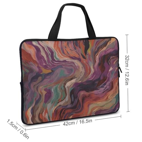 Bolso bandolera para laptop 17 pulgadas verde y naranja miniatura 2