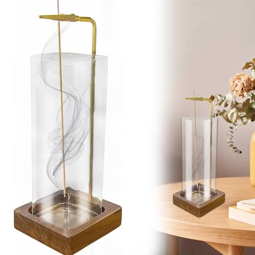 Incense Holder, Stick Holder Ash Catcher Incense Stick Holders Incense Burner Holders with Removable Glass Ash Catcher for Home Office Yoga Meditation