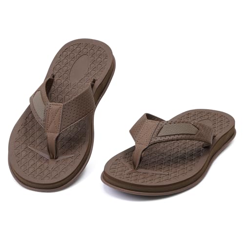 Image of MALIDA Mens Flip Flops Non-Slip Bathroom Shower Shoes Cushion foam Indoor and Outdoor Thong Sandals